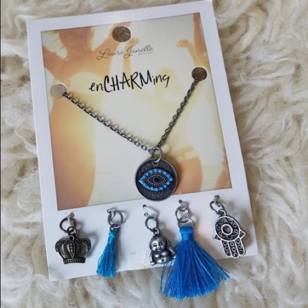 3/$15 charm necklace protect evil eye and Hamsa
